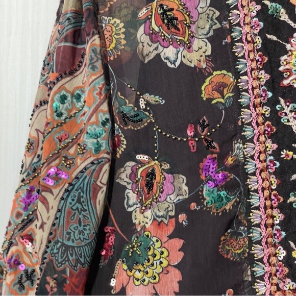 Soft Surroundings TOP ONLY Icon Asteria Sheer Top Varenna Plum M Medium - Picture 4 of 6